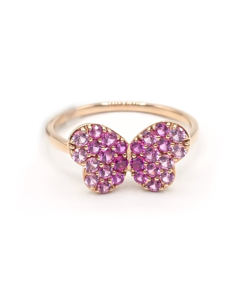 Crivelli Ring in Rose Gold with Pink Sapphire Butterfly
