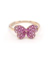 Bague Crivelli en or rose avec papillon saphir rose