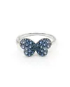 Anello Crivelli in Oro Bianco con Farfalla di Zaffiri Blu