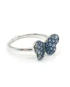 Anello Crivelli in Oro Bianco con Farfalla di Zaffiri Blu