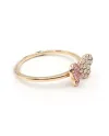 Anello Crivelli in Oro Rosa con Farfalla di Diamanti e Zaffiri Rosa