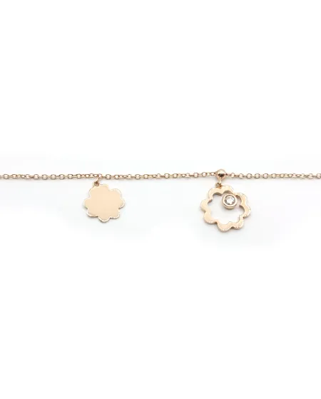 Bracciale Crivelli in Oro Rosa con Fiore e Diamante