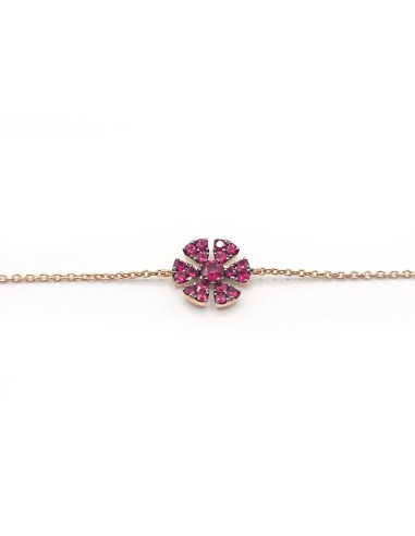 Crivelli Bracelet in Rose Gold with Ruby Flower