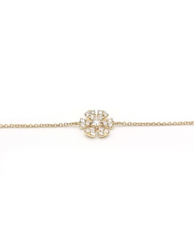 Crivelli Bracelet in Yellow Gold with Diamond Flower