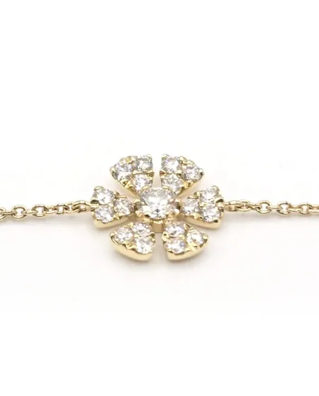 Bracciale Crivelli in Oro Giallo con Fiore di Diamanti