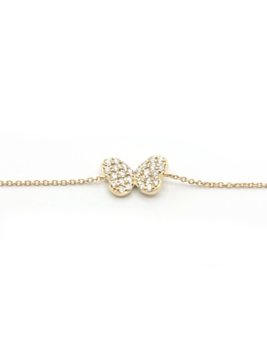 Crivelli Bracelet in Yellow Gold with Diamond Butterfly