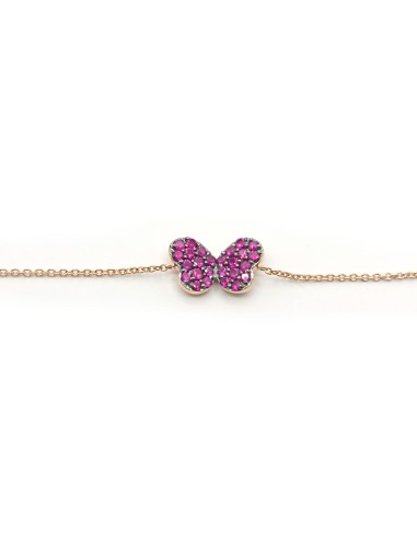 Bracelet Crivelli en or rose avec papillon rubis
