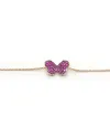 Bracciale Crivelli in Oro Rosa con Farfalla di Rubini
