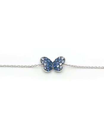 Crivelli Bracelet in White Gold with Sapphire Butterfly