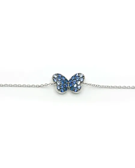 Crivelli Bracelet in White Gold with Sapphire Butterfly