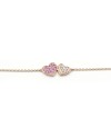 Bracciale Crivelli in Oro Rosa con Cuori di Diamanti e Zaffiri Rosa