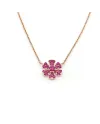 Crivelli Necklace in Rose Gold with Ruby Flower