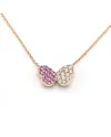 Collana Crivelli in Oro Rosa con Farfalla di Diamanti e Zaffiri