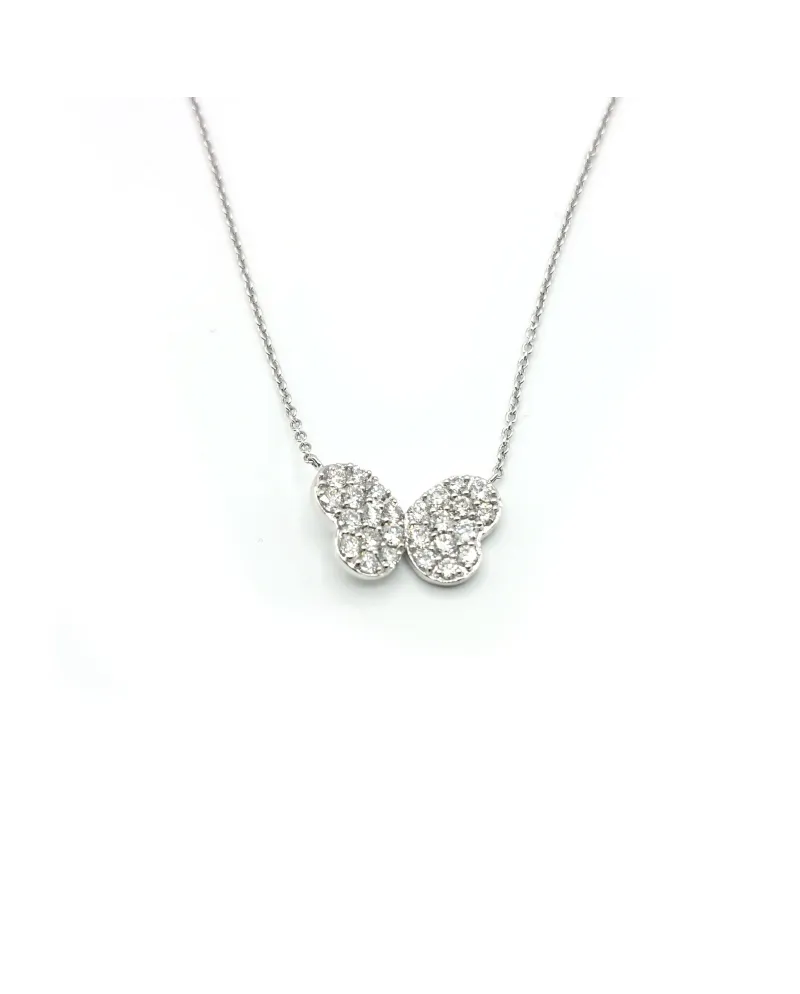Collier Crivelli en or blanc avec papillon diamant