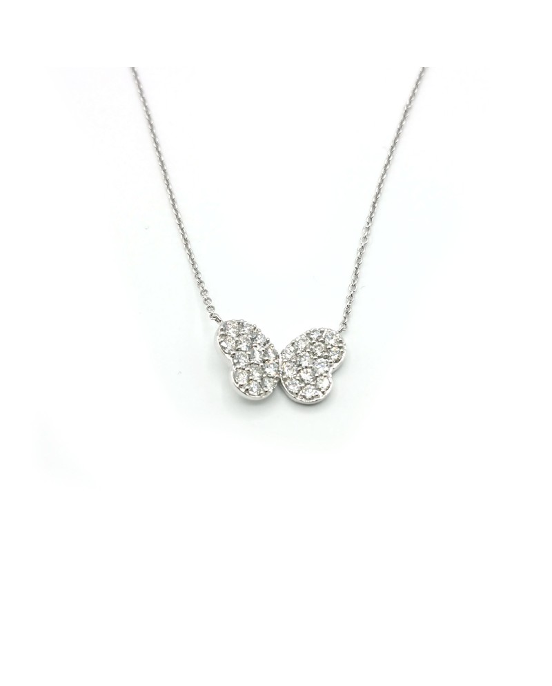Crivelli Necklace in White Gold with Diamond Butterfly
