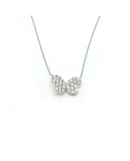 Collana Crivelli in Oro Bianco con Farfalla di Diamanti