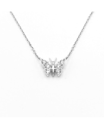 Collier Crivelli en or blanc avec papillon diamant