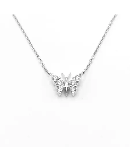 Collana Crivelli in Oro Bianco con Farfalla di Diamanti
