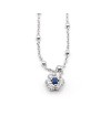 Crivelli Necklace in White Gold with Diamond and Sapphire Flower