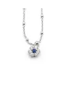 Crivelli Necklace in White Gold with Diamond and Sapphire Flower