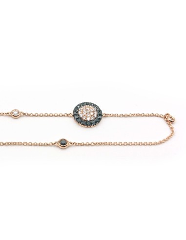 Bracelet Crivelli en or rose avec diamants noirs et blancs