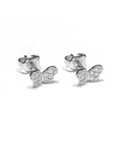 Crivelli earrings in white gold and diamonds with butterfly