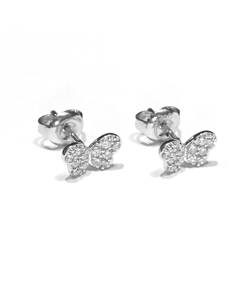 Crivelli earrings in white gold and diamonds with butterfly Crivelli earrings in white gold and diamonds with butterfly