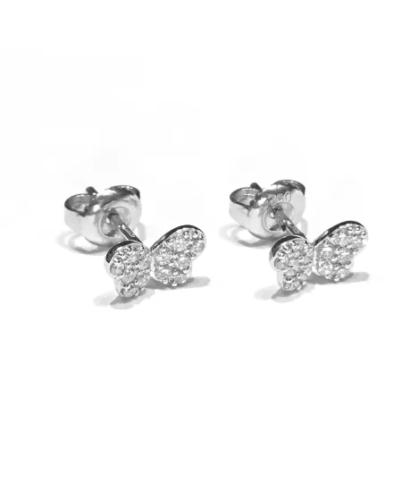 Boucles d'oreilles Crivelli en or blanc et diamants avec papillon