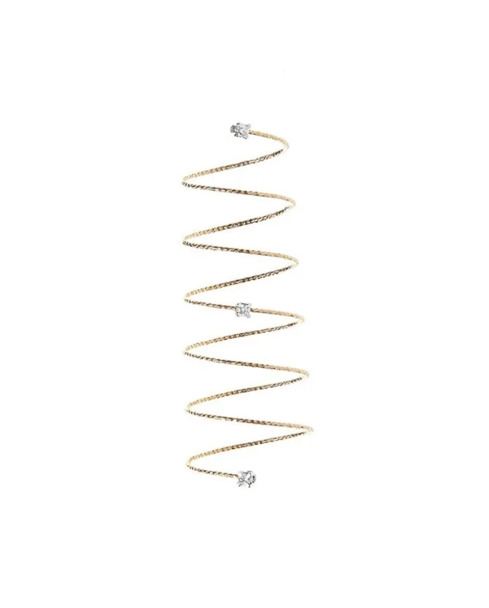 MagicWire Tristar Spiral Ring in Yellow Gold and Diamonds