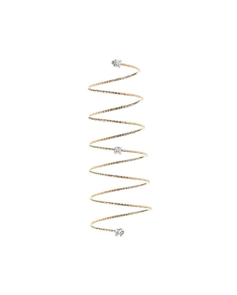 Anello a Spirale MagicWire Tristar in Oro Giallo e Diamanti