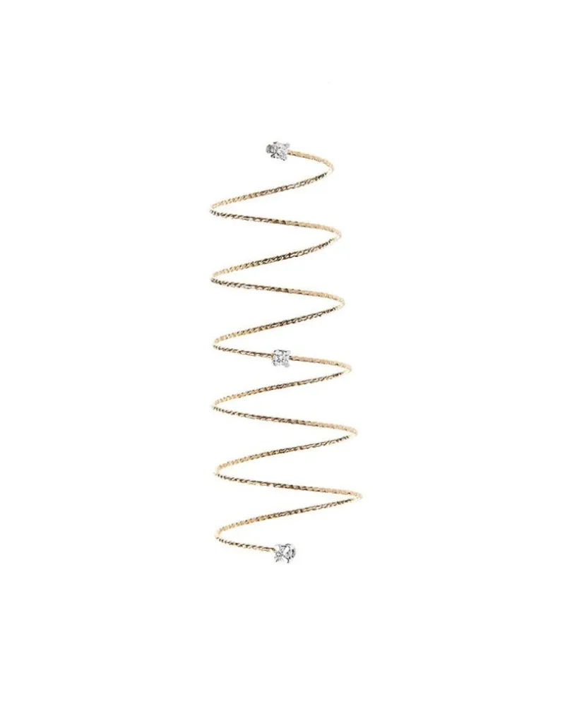 MagicWire Tristar Spiral Ring in Yellow Gold and Diamonds