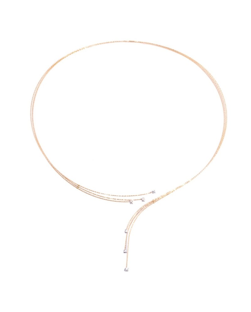 MagicWire Silenzio Open Necklace in Yellow Gold and Diamonds