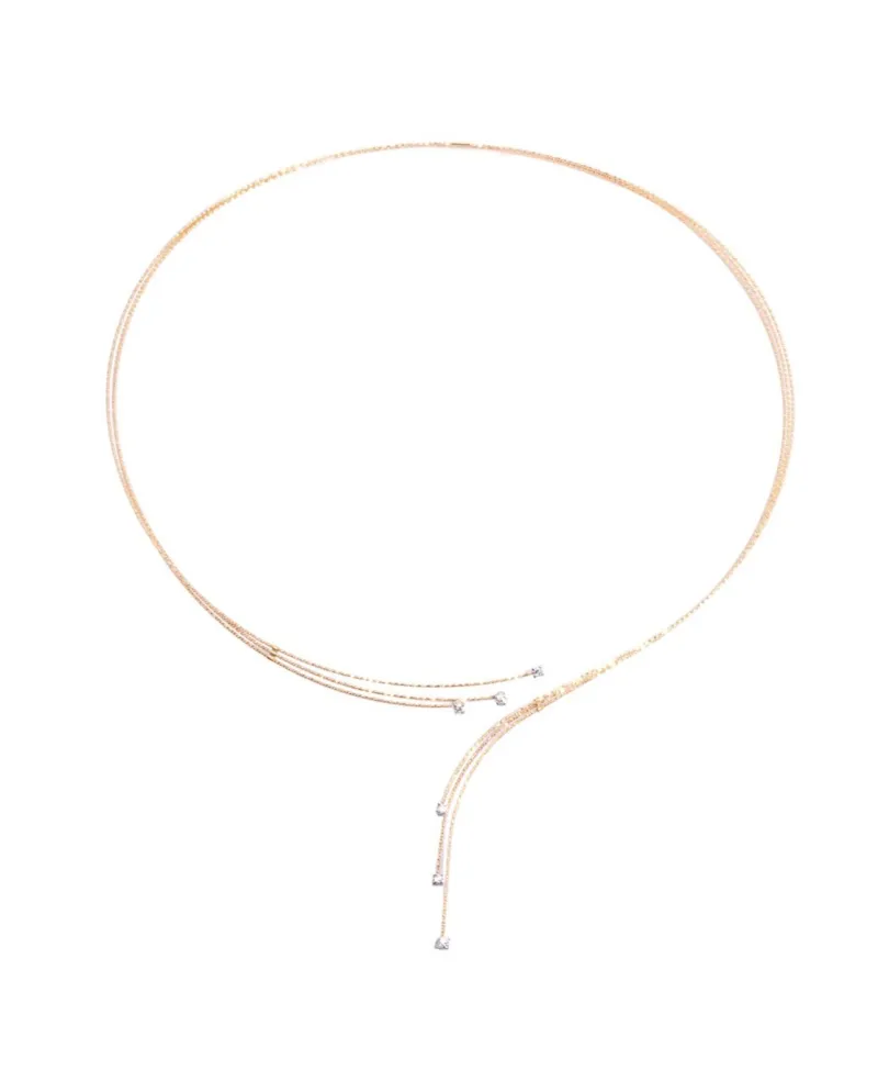 MagicWire Silenzio Open Necklace in Yellow Gold and Diamonds