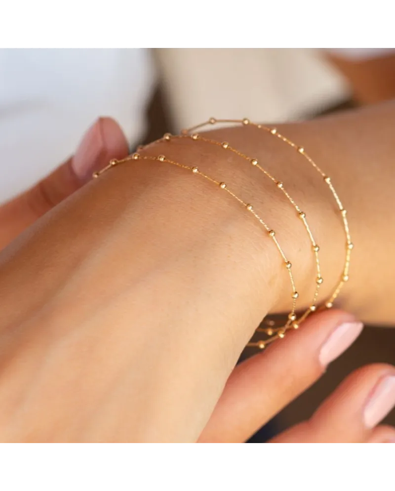 Bracciale a Spirale a 3 Fili MagicWire Pianeti in Oro Giallo
