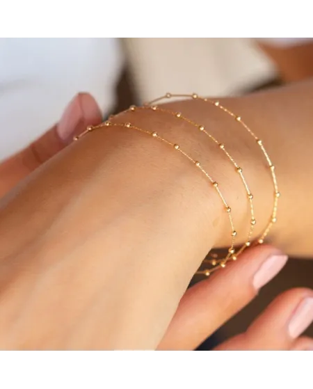 MagicWire Planets 3-Strand Spiral Bracelet in Yellow Gold