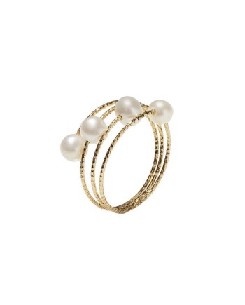 Bague MagicWire Trilly en or jaune avec perles