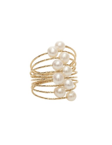MagicWire Magic Ring in Yellow Gold with Pearls