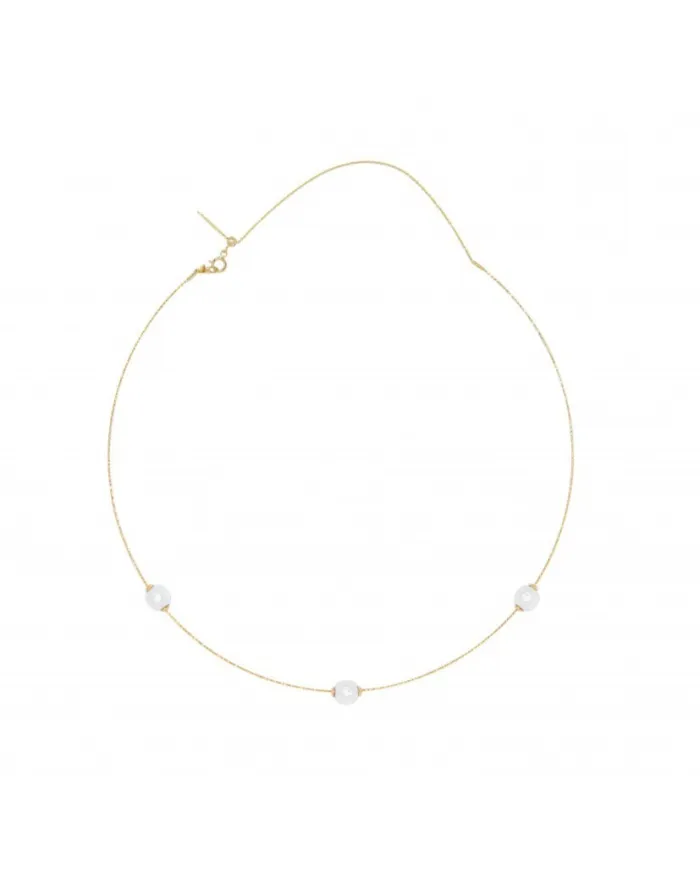 MagicWire Necklace in Yellow Gold with Pearls