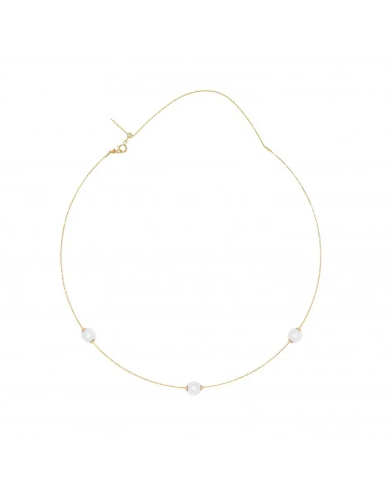 Collana MagicWire in Oro Giallo con Perle