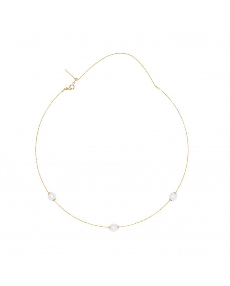 MagicWire Necklace in Yellow Gold with Pearls