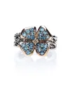 Anello de'Nobili Medievale in Argento Giuggiola Azzurro