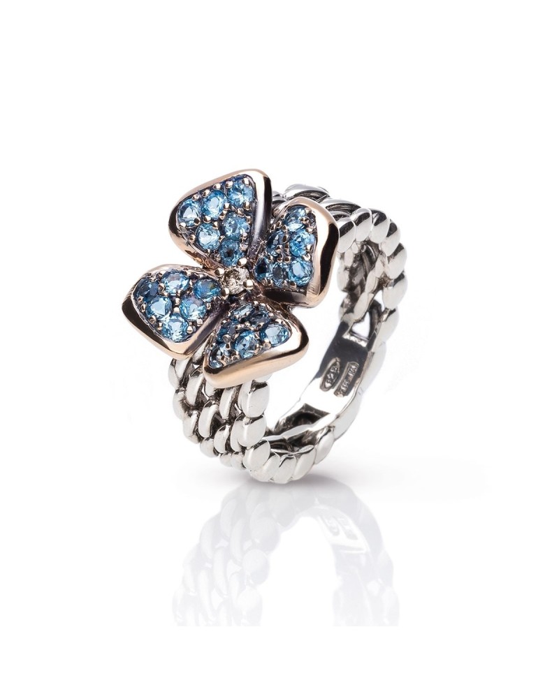 Bague Medielvale Nobili en Argent Jujube Bleu