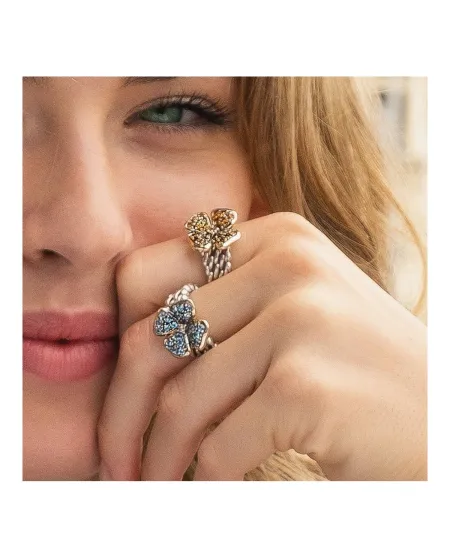Anello de'Nobili Medievale in Argento Giuggiola Azzurro