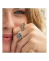 Anello de'Nobili Medievale in Argento Giuggiola Azzurro