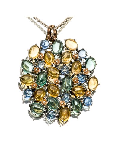 De'Nobili Positano pendant in silver and gold with quartz