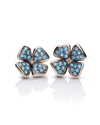 Boucles d'oreilles De'Nobili Medielvale en Jujubes Bleu Argenté