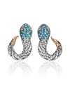 Boucles d'oreilles médiévales de'Nobili en argent serpent bleu