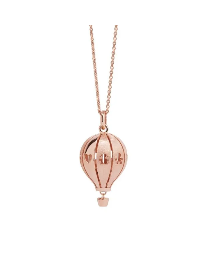 Pendentif Le Bebé Suonamore "Le Mongolfière" en Argent Plaqué Or Rose