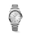 Longines Conquest watch with silver dial and 41 mm steel strap