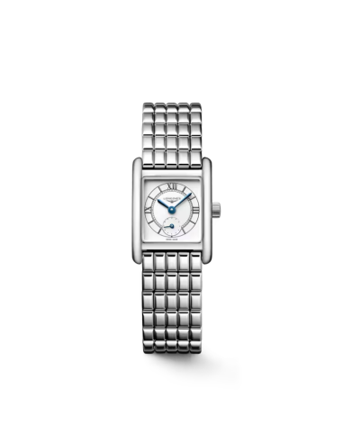 Longines Mini DolceVita watch with silver dial and steel strap